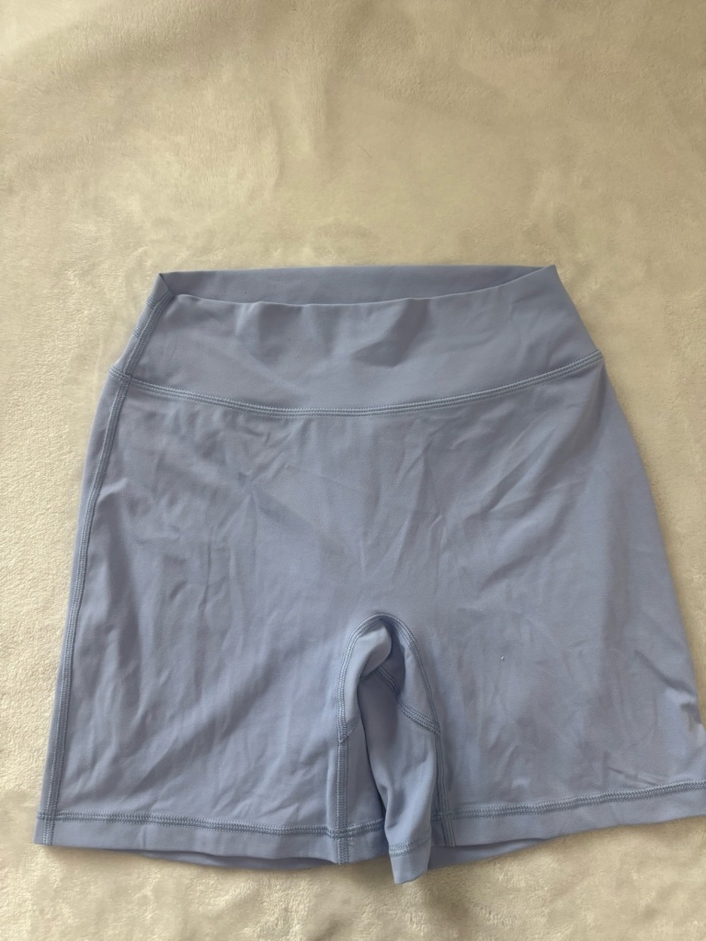 High-Waist Navigation Light Blue Women’s Active Shorts